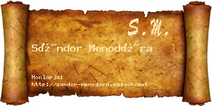 Sándor Menodóra névjegykártya